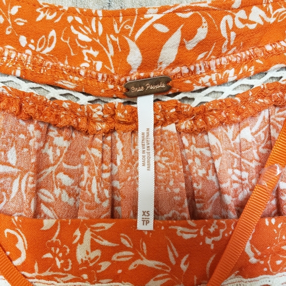 Free People Orange Talk About It Tunic Size XS - Picture 5 of 6